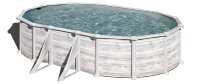 Каркасный морозостойкий бассейн GRE 5.0х3.0x1.32м (врезной скиммер + форсунка) цвет Нордик.арт. PR508NMAG