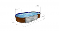 Каркасный бассейн морозоустойчивый Лагуна стальной 4.5х2.5х1.25м овальный (вкапываемый) Шоколад 45025001