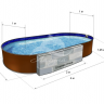 Каркасный бассейн морозоустойчивый Лагуна стальной 4х2х1.25м овальный (вкапываемый)/ТМ244/40020001