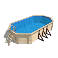 Деревянный морозоустойчивый овальный бассейн 770 х 400 см глубиной 130 см "Байкал-3" овальный от Кристалл/ДБ770400130