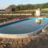 Каркасный бассейн морозоустойчивый Лагуна стальной (Гигабасс) 7 х 3.5 х 1.5м овальный (вкапываемый) цвет Платина/ТМ607/700350