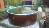 Каркасный бассейн морозоустойчивый Лагуна стальной 10 х4 х 1.25м овальный (вкапываемый) цвет Шоколад. 100040001
