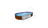 Каркасный бассейн морозоустойчивый Лагуна стальной 3 х 2 х1.25м овальный (вкапываемый)/ТМ825