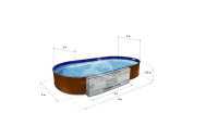 Каркасный бассейн морозоустойчивый Лагуна стальной 6 х 4 х 1.25м овальный (вкапываемый)/ТМ832