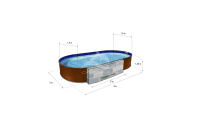 Каркасный бассейн морозоустойчивый Лагуна стальной 8 х 3 х 1.25м овальный (вкапываемый)/ТМ835